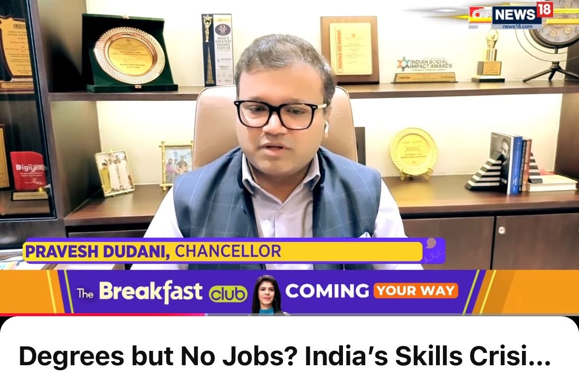 Medhavi Skills University featured on CNN-News18