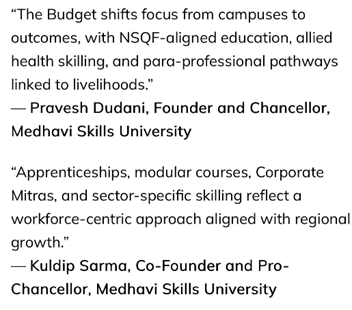 Pravesh sir and Kuldip sir’s post budget quotes published in Education World