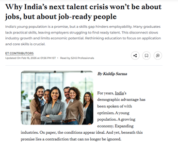 Kuldip sir’s authored article featured in Economic Times