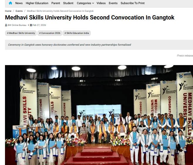 Medhavi Skills University Held Its Second Convocation In Gangtok
