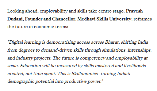 Mr. Pravesh Dudani's quote published in ET Education 
