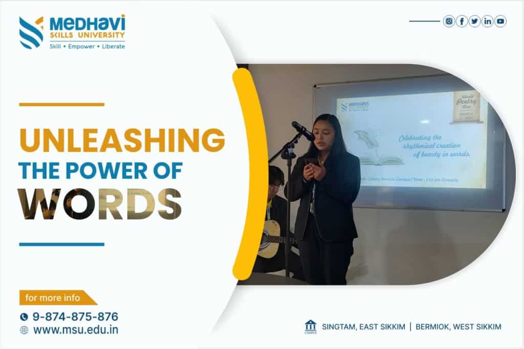 Unleashing the power of words: Medhavi Skills University’s creative writing skill drill celebrates world poetry day.