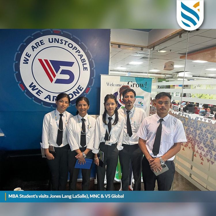 Students at the office of V5