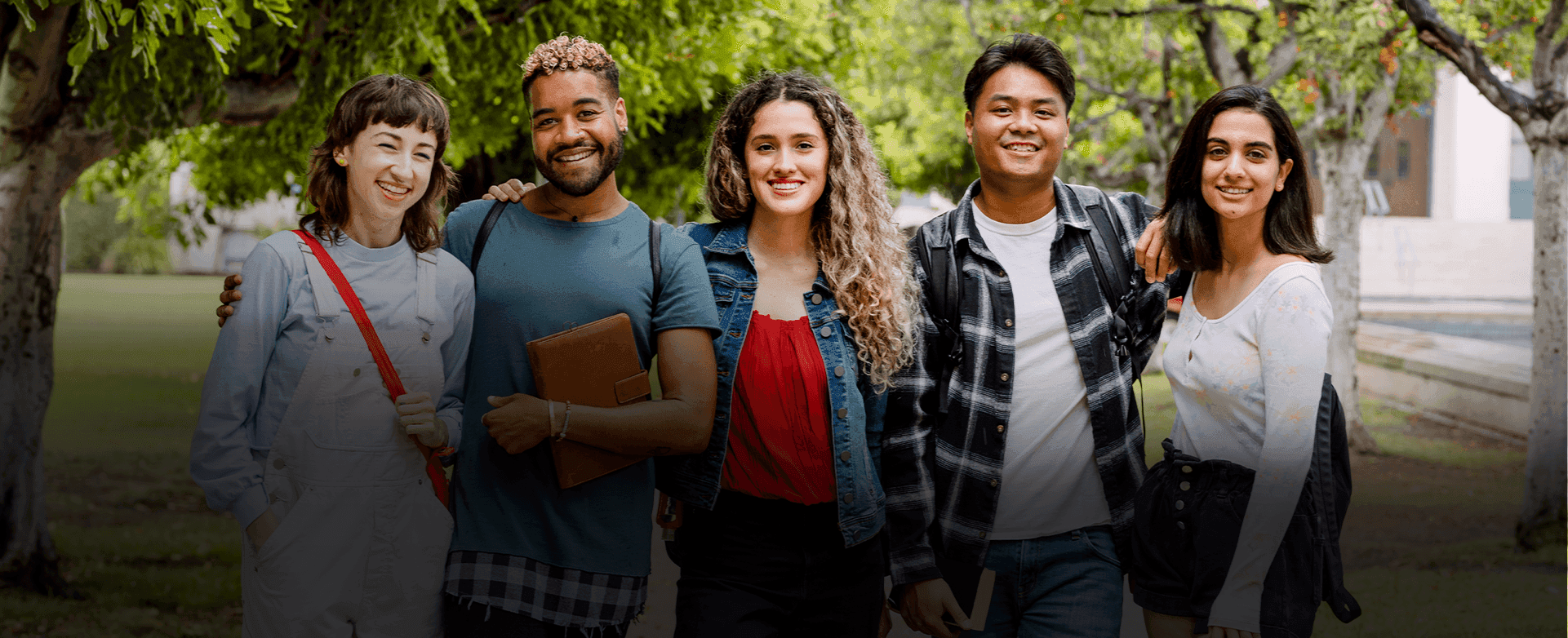 Group of happy students