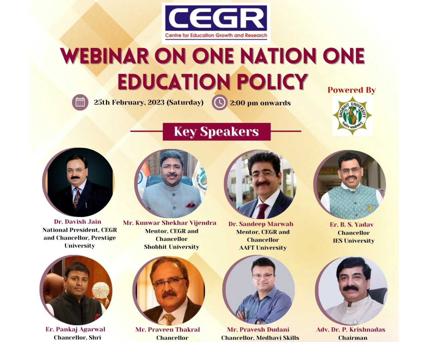Webinar by Centre for Education Growth and Research (CEGR)