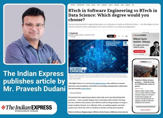 The Indian Express publishes article by Mr. Pravesh Dudani