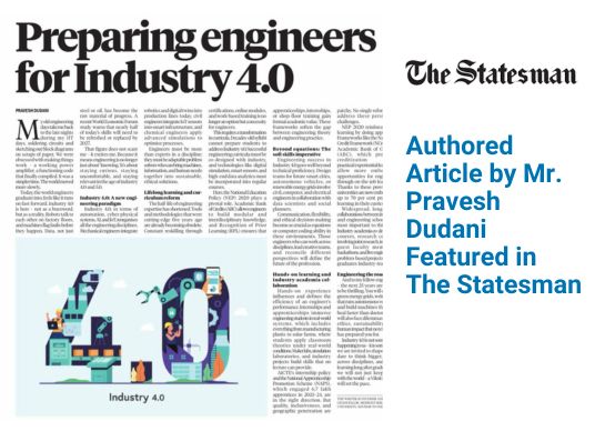 Authored Article by Mr. Pravesh Dudani Featured in The Statesman