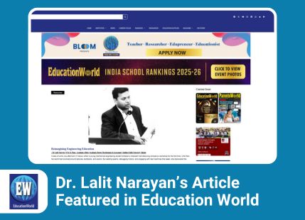 Dr. Lalit Narayan’s Article Featured in Education World