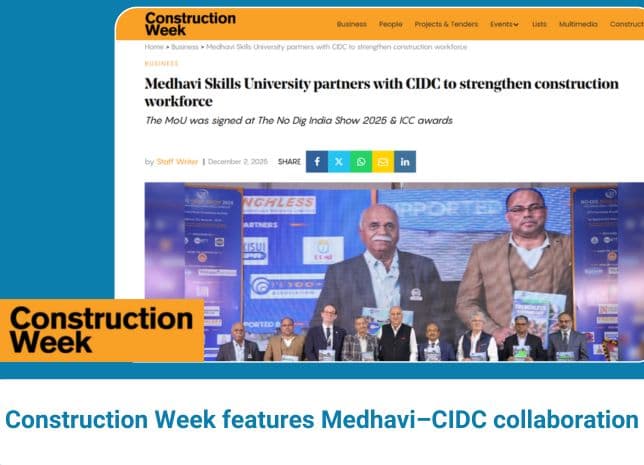 Construction Week features Medhavi–CIDC collaboration