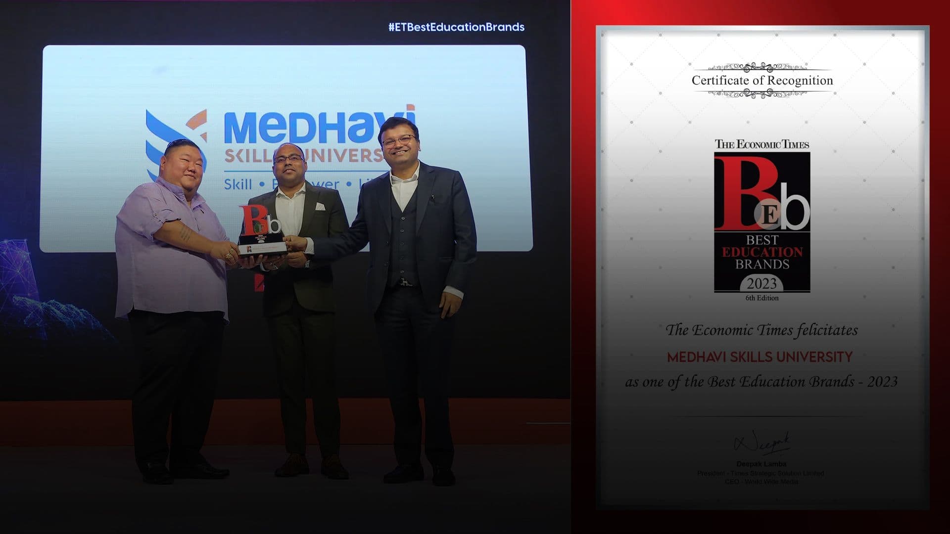 The Economic Times for Best Education Brands 2023